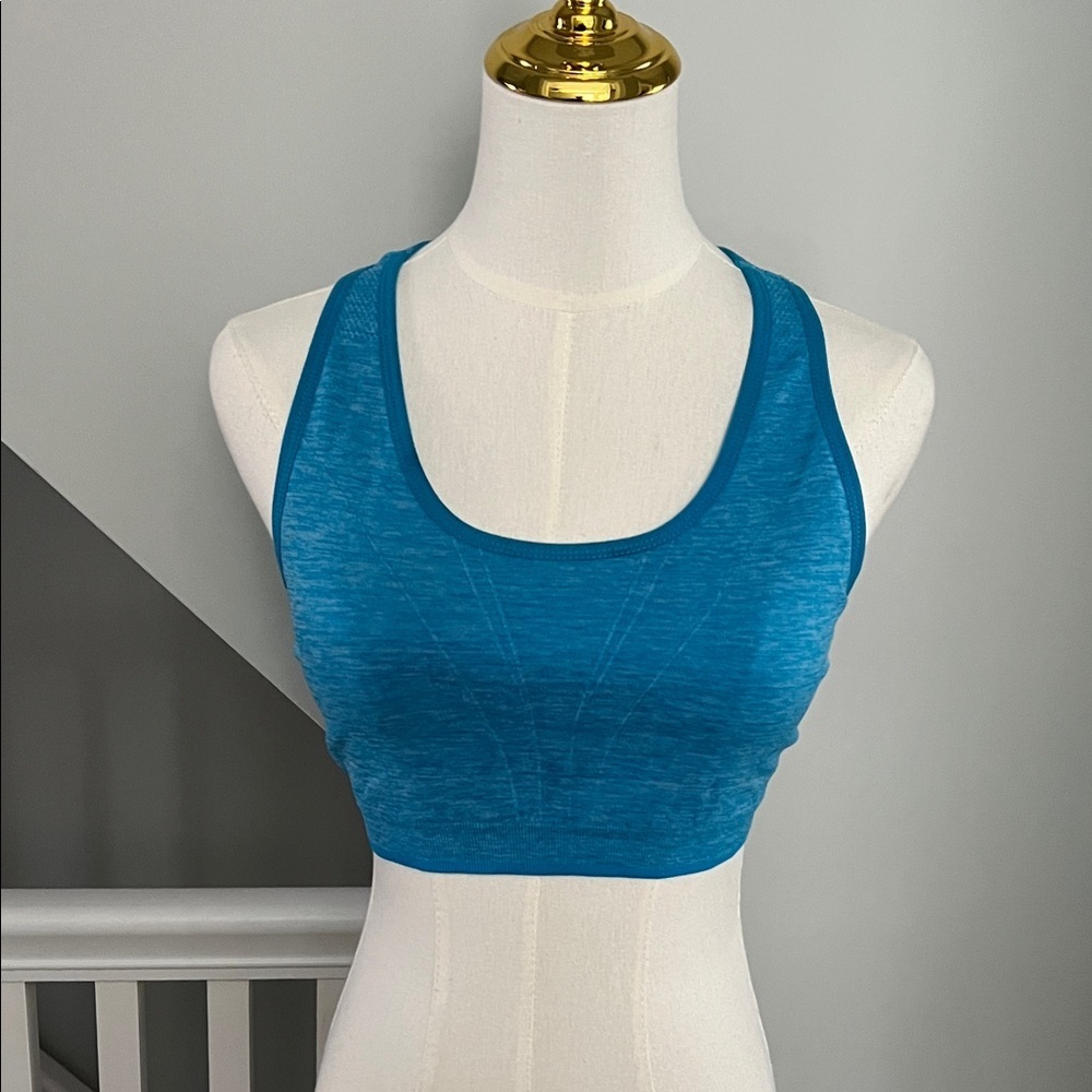 High-Support Teal Racerback Sports Bra